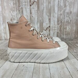 Converse Platform Chuck Taylor All Star High Top Leather Sneakers Women 5.5‎
